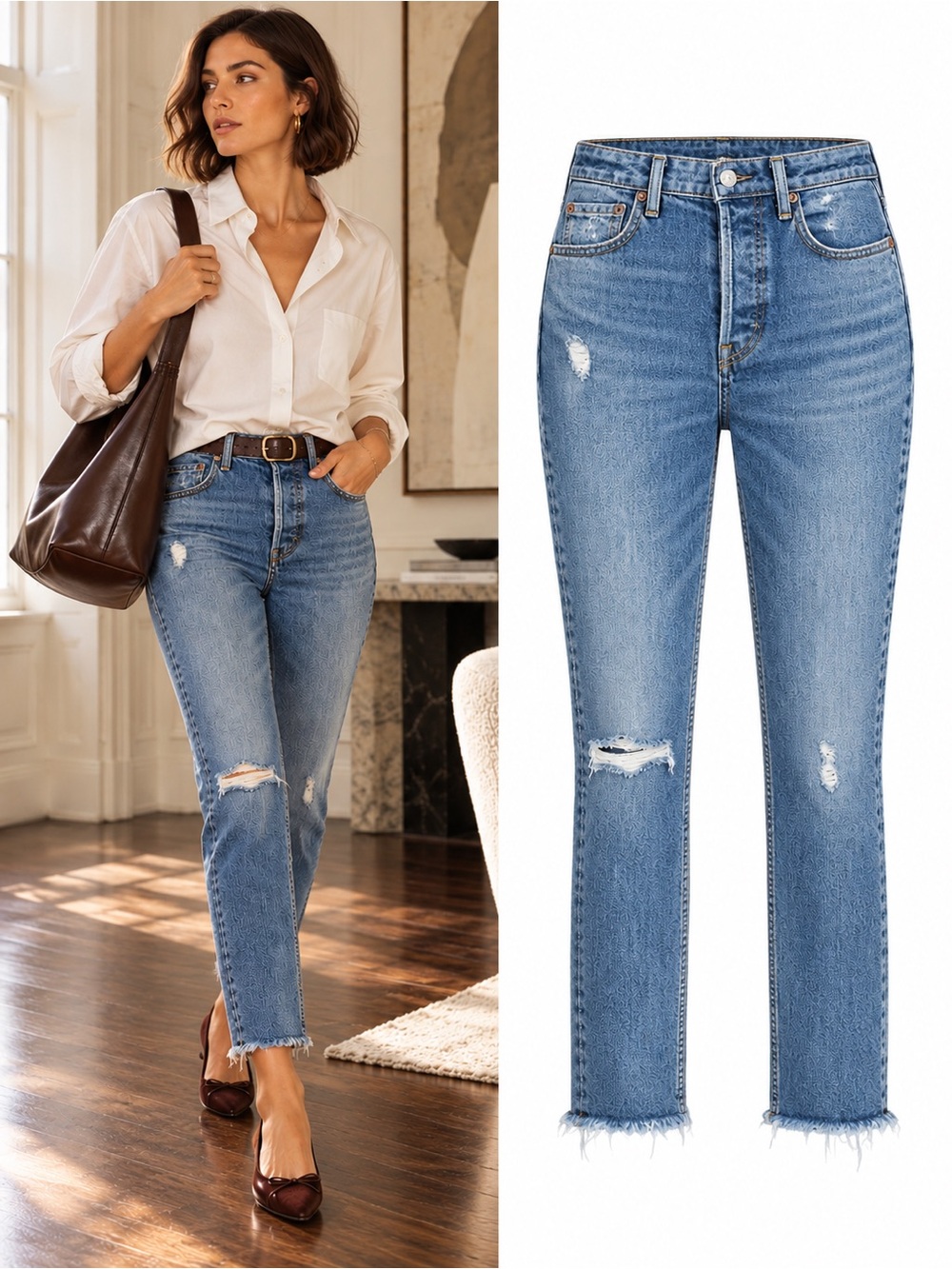 GRLFRND Karolina High Rise Skinny Jeans Sixpence Distressed Raw Hem Size 24